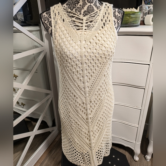 Boho Crochet dress (lined), Large ,EUC - Picture 7 of 12